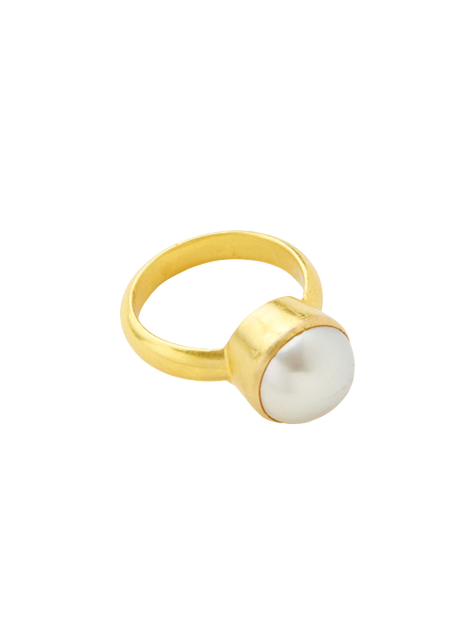 18kt gold pstm myanmar nyein single pearl ring